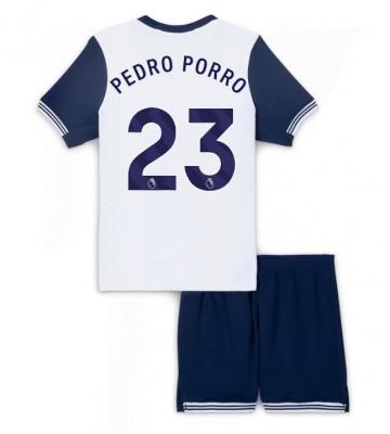 Tottenham Hotspur Pedro Porro #23 Hemmakläder Barn 2024-25 Kortärmad (+ Korta byxor)